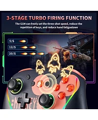 Nbcp Wireless Switch 2 Controller for Nintendo Switch/Lite/Oled, with Programmable Back Buttons, 6-Axis Gyro, Turbo Function & Wake