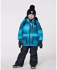 Deux par Boy Two-Piece Play Snowsuit with Printed Jacket and Solid Pant Black - Child