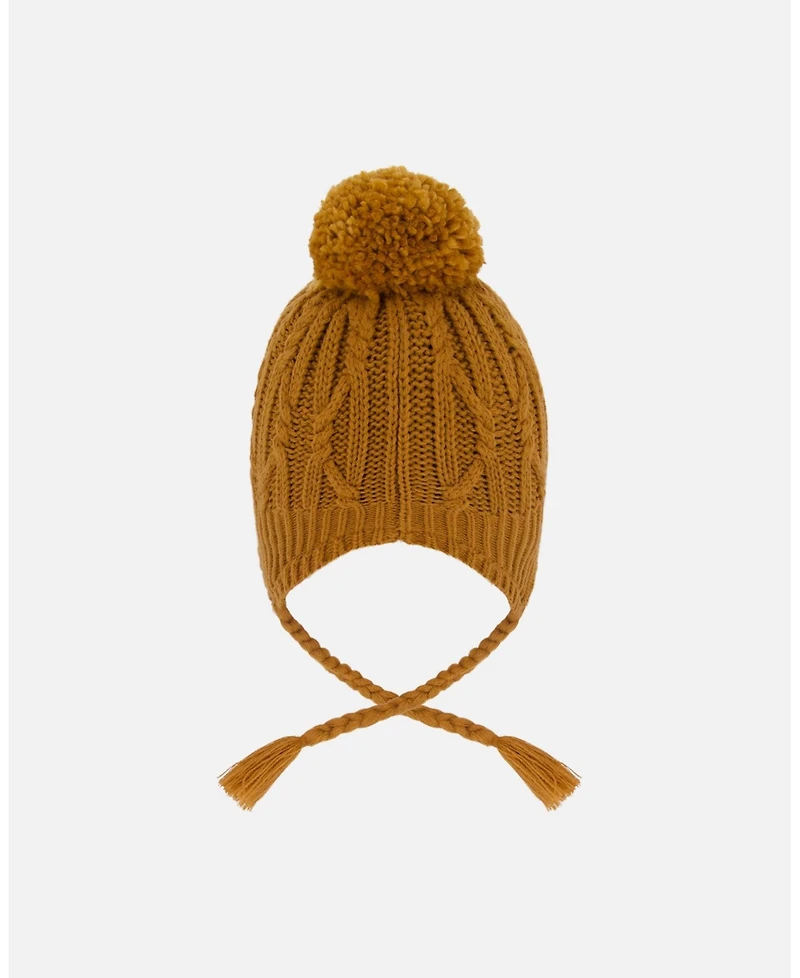 Deux par Boy Lined Winter Hat with Pompom Brown Sugar - Toddler|Child