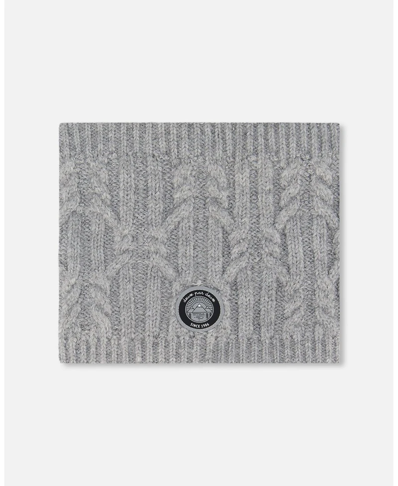 Deux par Kids Unisex Lined Winter Neckwarmer Heather Gray - Toddler|Child