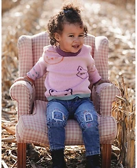Deux par Toddler Girls Jeans Blue Denim with Embroideries - Toddler|Child
