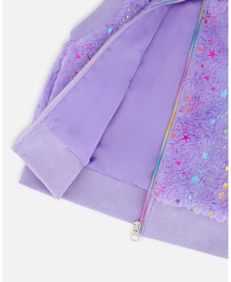 Deux par Girl Faux Fur Zipped Vest Lavender - Child