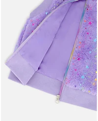 Deux par Girl Faux Fur Zipped Vest Lavender - Child
