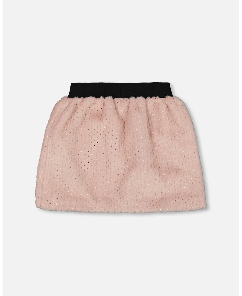 Deux par Girl Fake Fur Skirt Pink