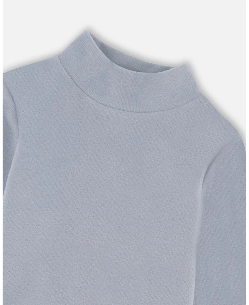 Deux par Girl Super Soft Ribbed Mock Neck Top