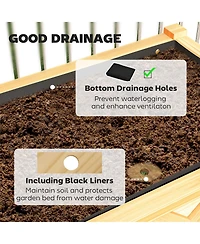 Outsunny Elevated Wood Garden Bed, 47 x 22 31.5in Flower Box,