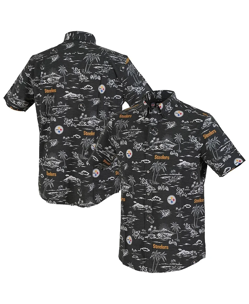 Reyn Spooner Men's Black Pittsburgh Steelers Kekai Performance Button-Down Shirt