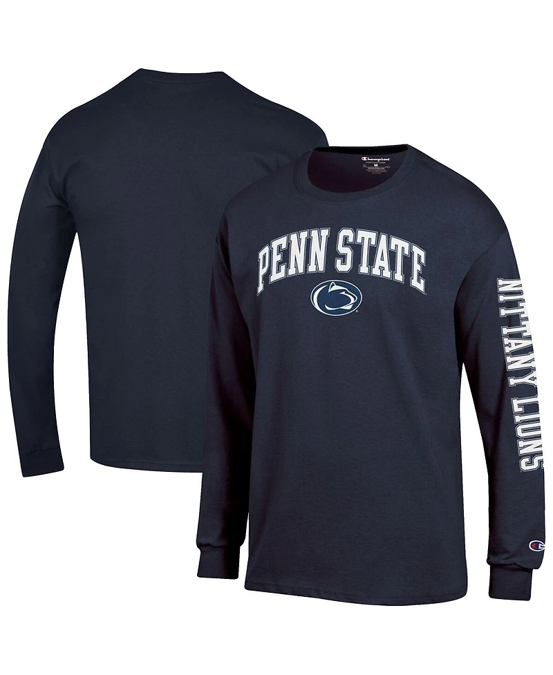 Champion Men's Navy Penn State Nittany Lions Arch Over Logo 2-Hit Long Sleeve T-Shirt