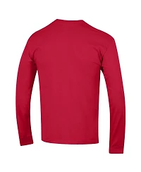 Champion Men's Scarlet Ohio State Buckeyes Arch Over Logo 2-Hit Long Sleeve T-Shirt