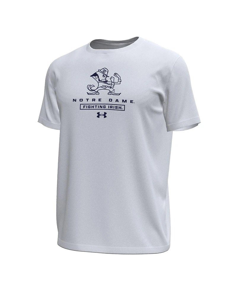 Under Armour Men's White Notre Dame Fighting Irish Stack Stretch Performance T-Shirt