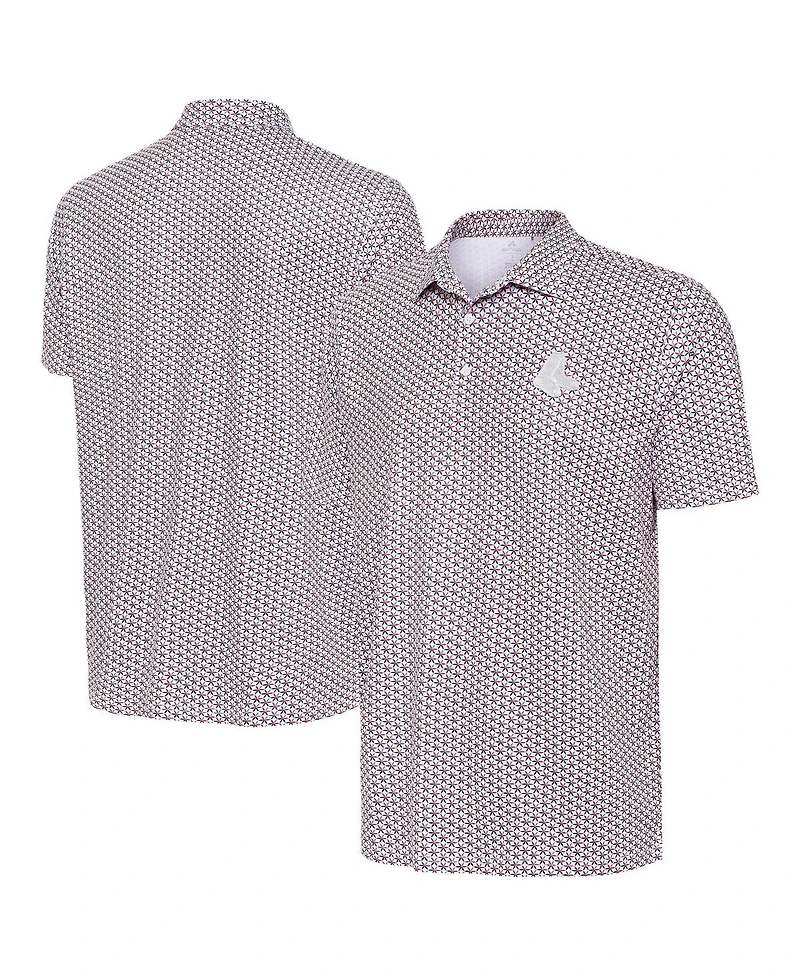 Antigua Men's White Boston Red Sox Star Polo Shirt