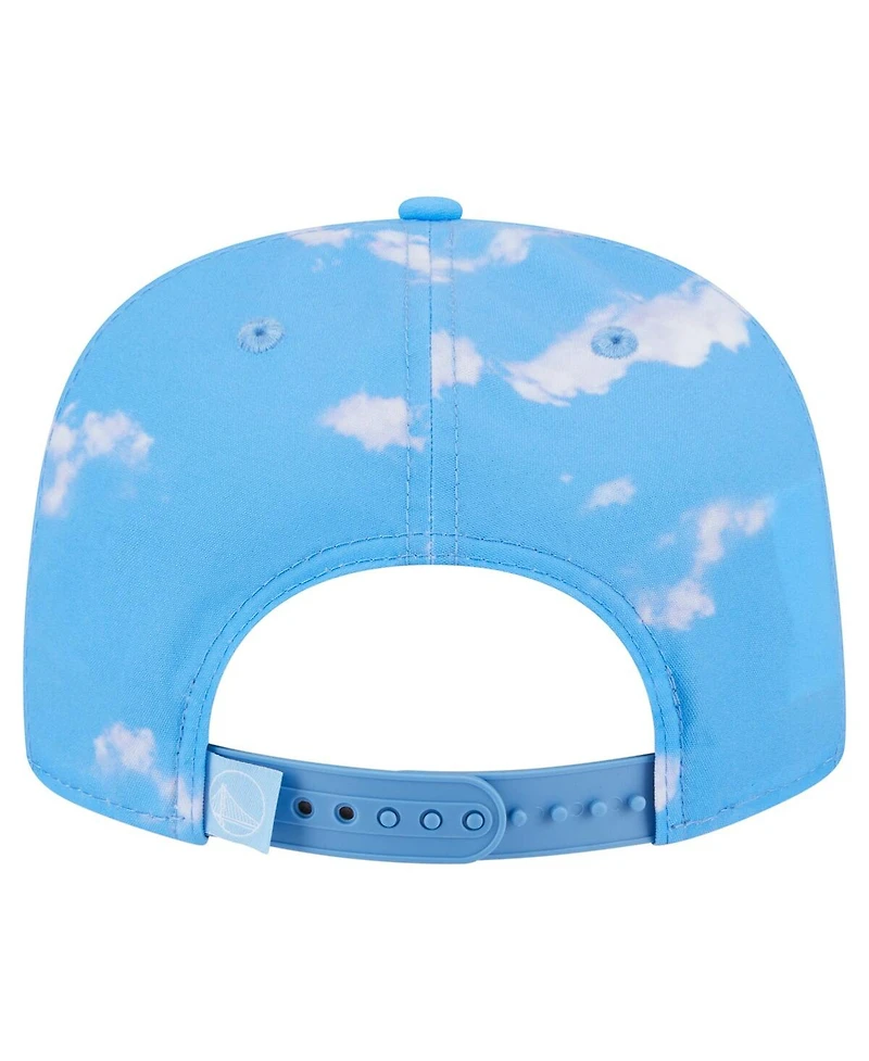 New Era Men's Light Blue Golden State Warriors Head in the Clouds Golfer Rope Adjustable Hat