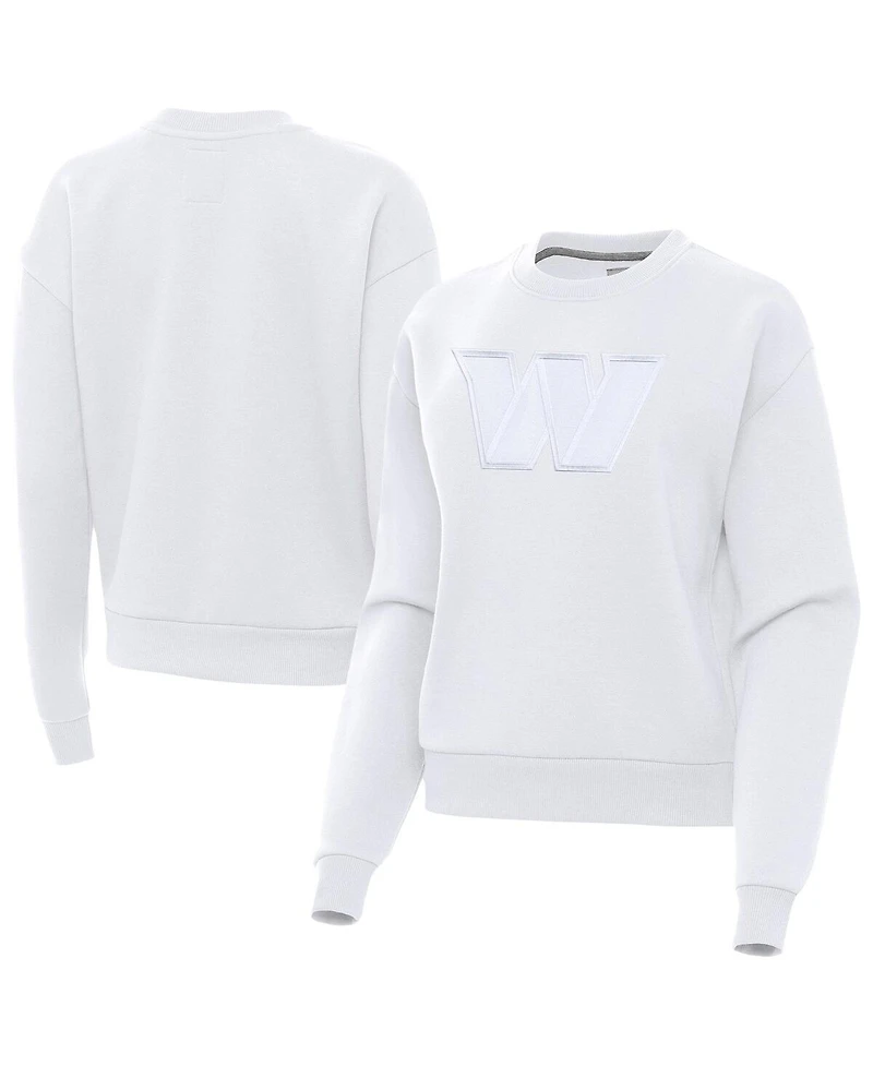 Antigua Women's White Washington Commanders Victory Pullover Sweatshirt