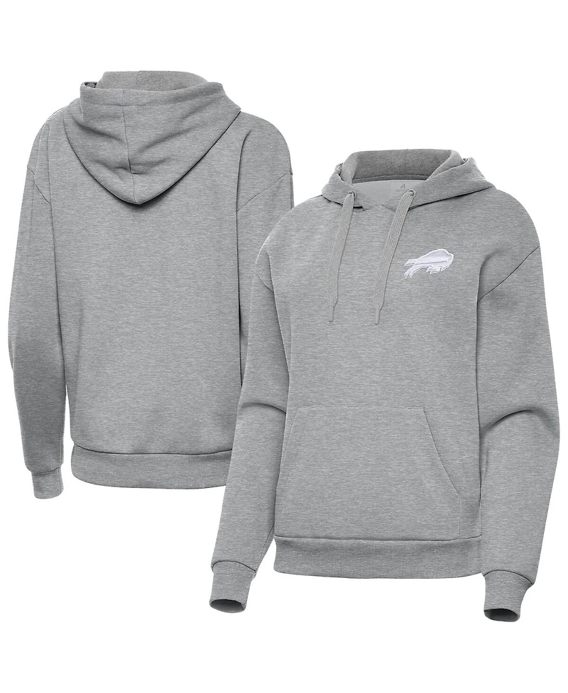 Antigua Women's Heather Gray Buffalo Bills Victory Pullover Hoodie