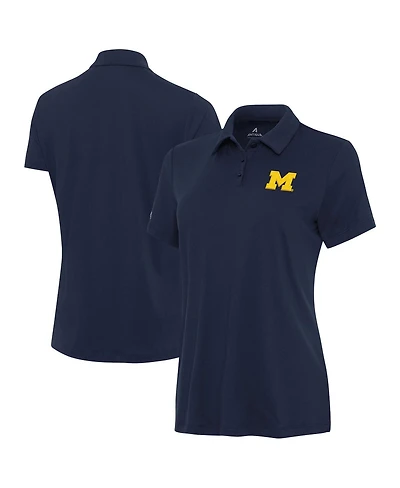 Antigua Women's Navy Michigan Wolverines Reprocess Polo Shirt