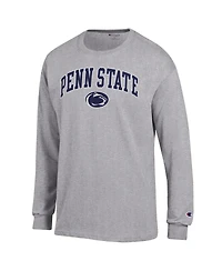 Champion Men's Heather Gray Penn State Nittany Lions Arch Over Logo Long Sleeve T-Shirt
