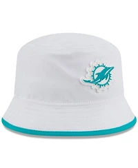 New Era Men's White Miami Dolphins 2025 Nfl Training Camp Stretch Bucket Hat