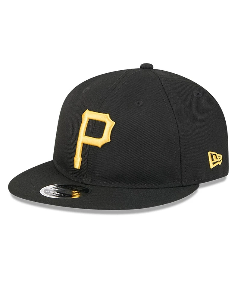 New Era Men's Black Pittsburgh Pirates Baseball Hall of Fame Retro Crown 9FIFTY Adjustable Hat