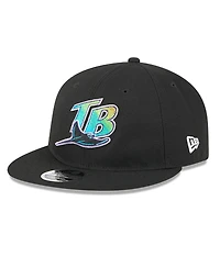 New Era Men's Black Tampa Bay Rays Baseball Hall of Fame Retro Crown 9FIFTY Adjustable Hat
