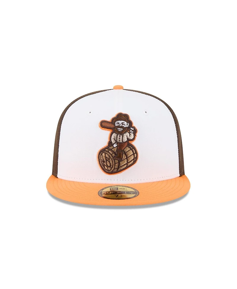 New Era Men's White Bowling Green Hot Rods Theme Nights 59FIFTY Fitted Hat