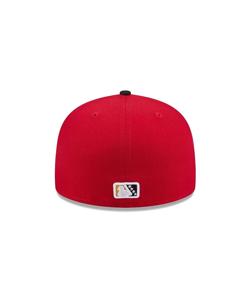 New Era Men's Red Bowie Baysox Theme Nights 59FIFTY Fitted Hat