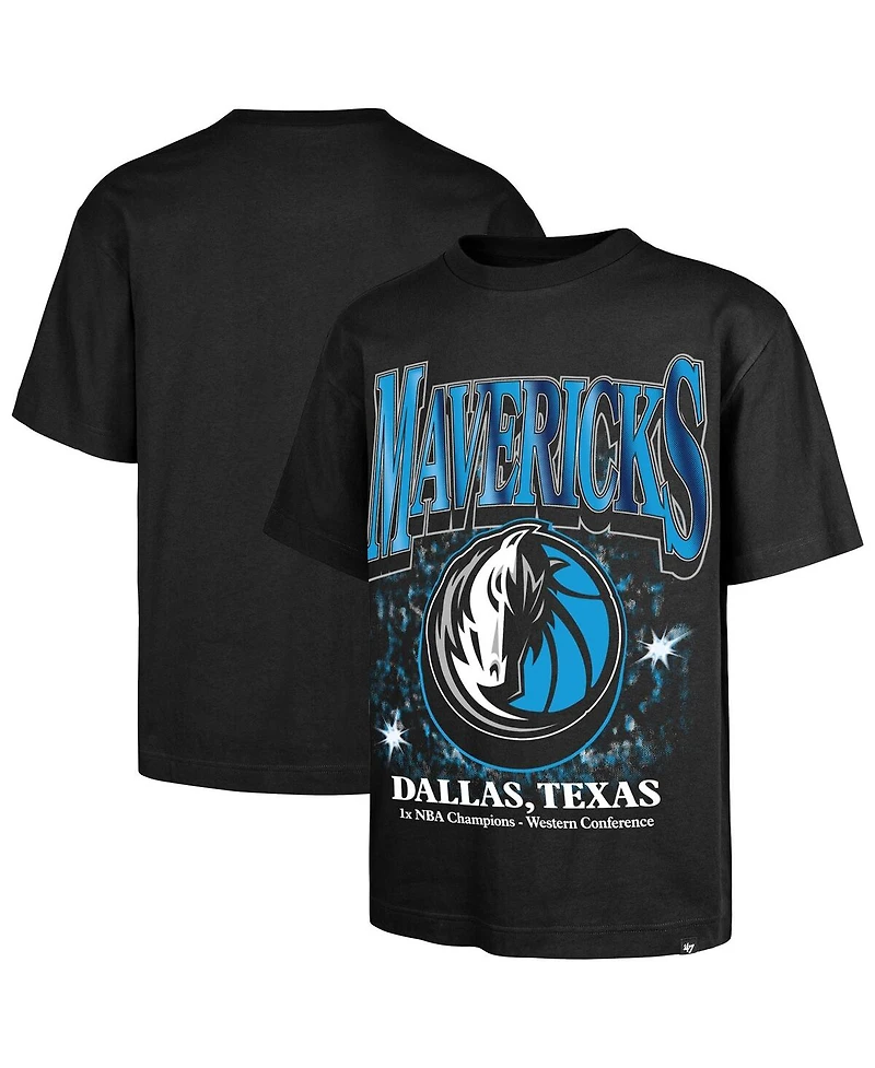 '47 Brand Men's Black Dallas Mavericks Past Champs Collection Flashbulb Foundation T-Shirt