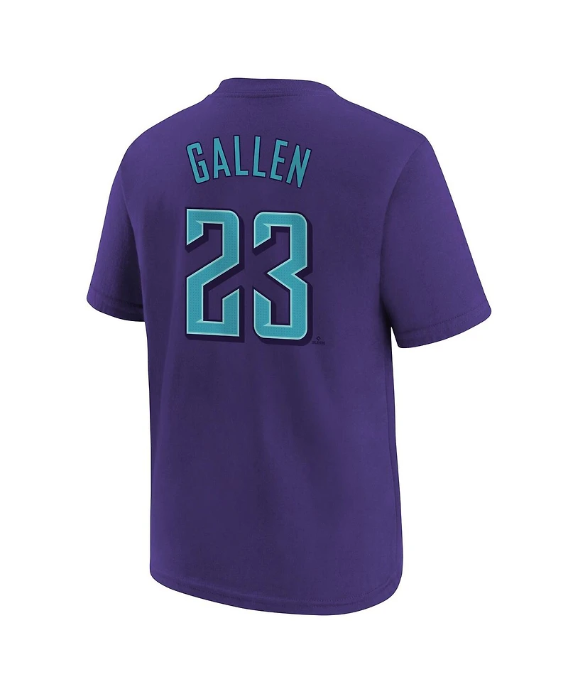 Nike Big Boys and Girls Zac Gallen Purple Arizona Diamondbacks Fuse City Connect Name Number T-Shirt