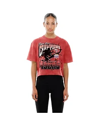 New Era Women's Scarlet San Francisco 49ers Cropped Boxy Sport Classics Mineral Wash T-Shirt