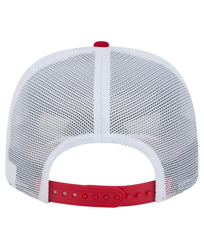 New Era Men's Red/White Carolina Hurricanes Team Patch Basic 9SEVENTY Adjustable Trucker Hat