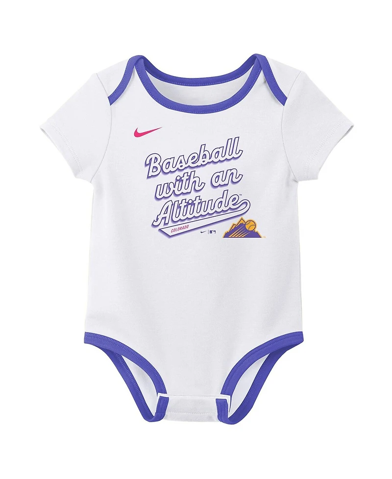Nike Newborn 2-Piece White Colorado Rockies 2025 City Connect Bodysuit Set