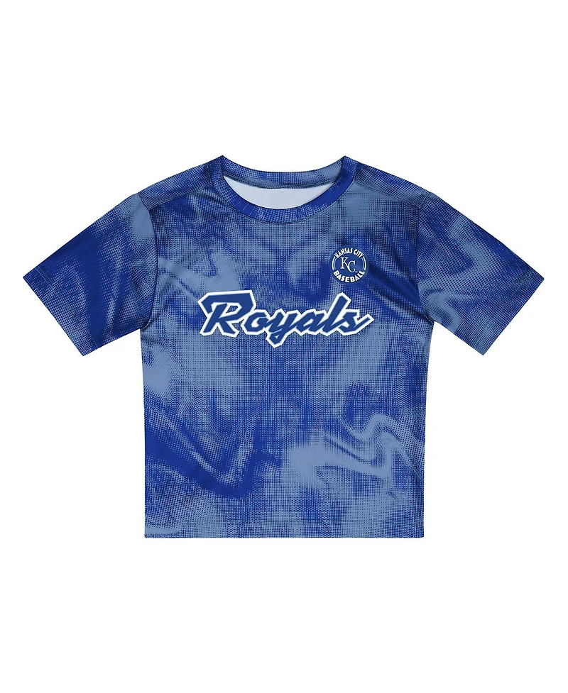 Outerstuff Toddler 2-Piece Light Blue/Royal Kansas City Royals Pinch Hitter Infielder T-Shirt and Shorts Set