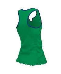New Era Women's Neon Green Seattle Seahawks Lettuce Hem Notch Neck Tri-Blend Tank Top