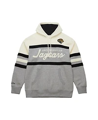 Mitchell & Ness Men's Heather Gray Jacksonville Jaguars Head Coach Logo Pullover Hoodie
