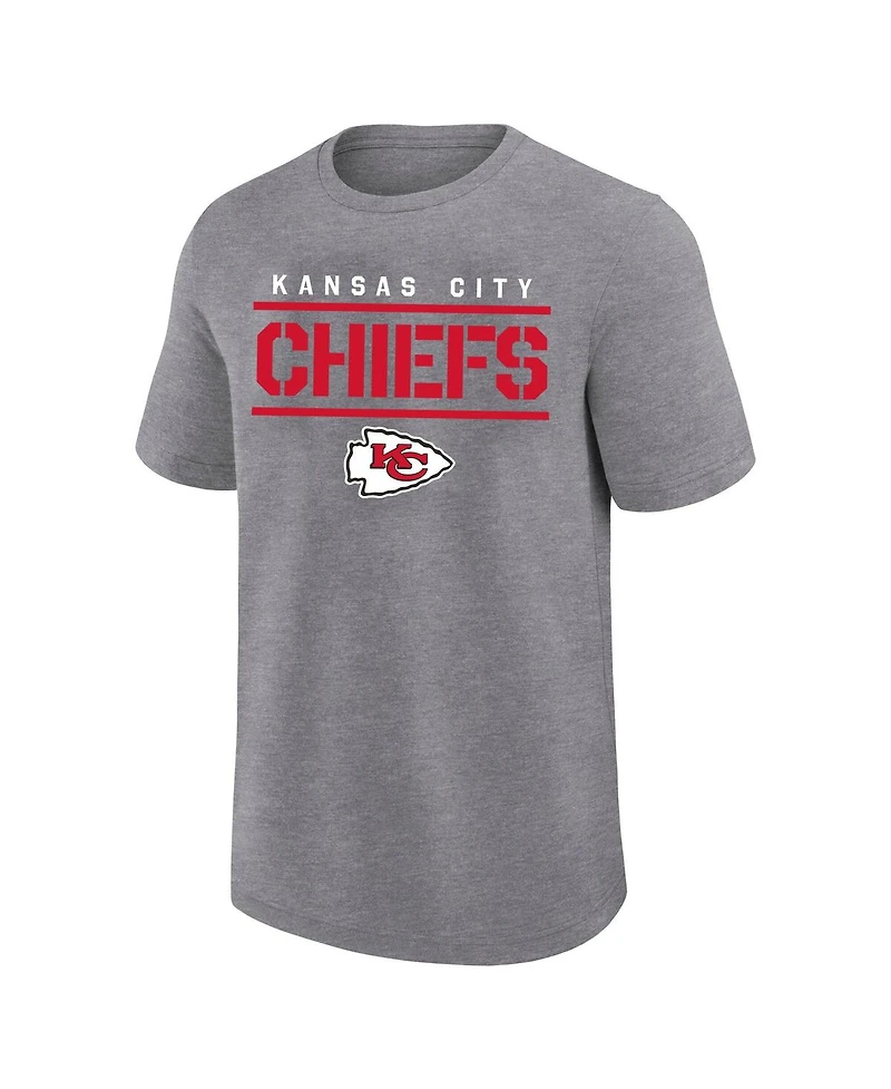 Fanatics Men's Heather Gray Kansas City Chiefs Big Tall Top Notch T-Shirt