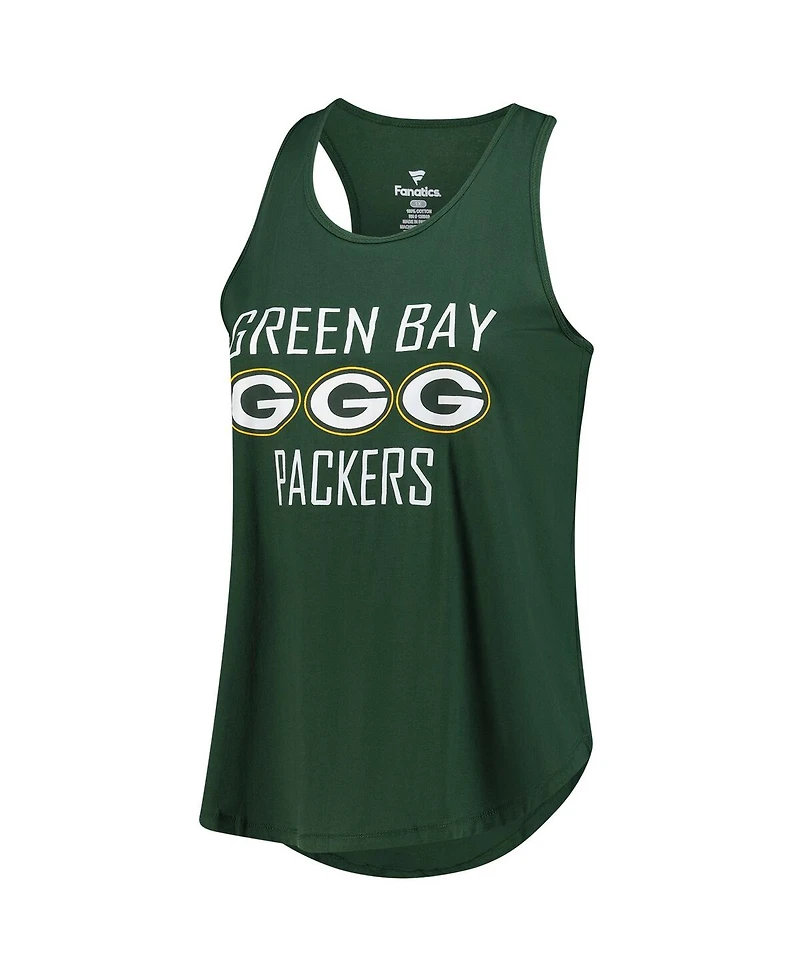 Fanatics Women's Jordan Love Green Bay Packers Plus Name Number Tank Top