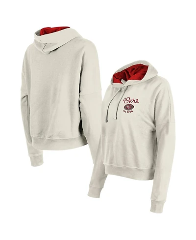 New Era Women's Cream San Francisco 49ers 3rd Down Historic Pullover Hoodie
