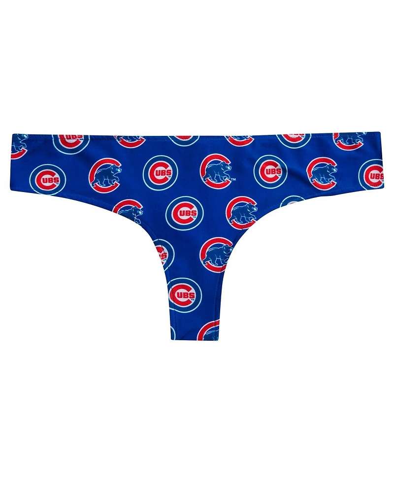 Concepts Sport Women's Royal Chicago Cubs Record Allover Print Knit Thong