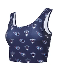 Concepts Sport Women's Navy Tennessee Titans Record Allover Print Bralette