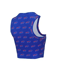 Concepts Sport Women's 2-Piece Buffalo Bills Gauge Allover Print Cropped Tank Top and Shorts Sleep Set