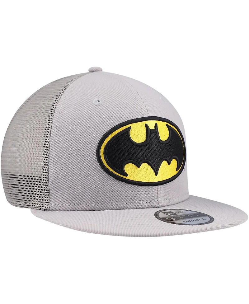 New Era Men's Gray Batman 9FIFTY Snapback Trucker Hat