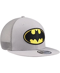 New Era Men's Gray Batman 9FIFTY Snapback Trucker Hat