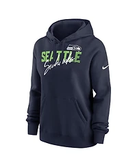 Nike Women's College Navy Seattle Seahawks Wordmark Club Fleece Pullover Hoodie