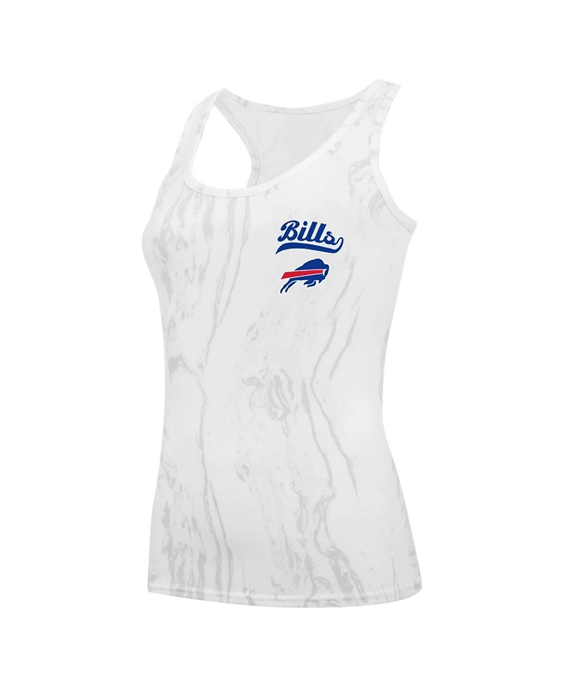 Concepts Sport Women's 2-Piece White Buffalo Bills Plus Quartz Tank Top and Shorts Set