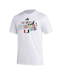Adidas x Rich Mnisi Pride Collection Men's White Miami Hurricanes Pregame Aeroready T-Shirt