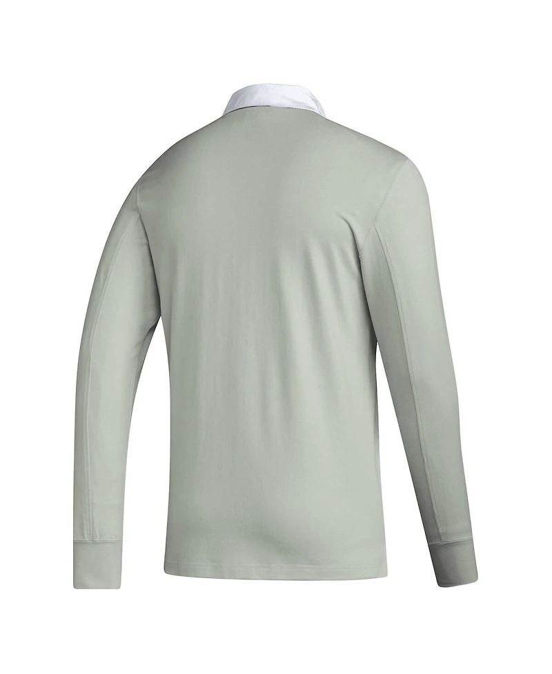 Adidas Men's 2023 Player Gray Houston Dynamo Fc Travel Long Sleeve Polo Shirt
