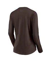 Fanatics Women's Brown Cleveland Browns Highly Valued Long Sleeve V-Neck T-Shirt