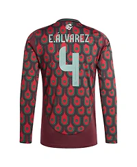 Adidas Men's Edson Alvarez Burgundy Mexico National Team 2024 Home Replica Player Long Sleeve Jersey