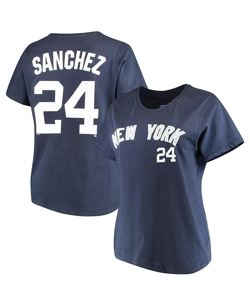 Majestic Women's Gary Sanchez Navy New York Yankees Name Number T-Shirt