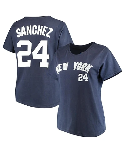Majestic Women's Gary Sanchez Navy New York Yankees Name Number T-Shirt