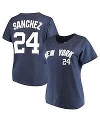 Majestic Women's Gary Sanchez Navy New York Yankees Name Number T-Shirt